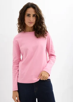 Sale Camiseta de manga larga de algodón orgánico puro Mujer Básicos|Camisetas