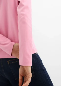 Sale Camiseta de manga larga de algodón orgánico puro Mujer Básicos|Camisetas