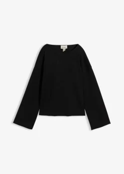 Camiseta de manga larga de canalé Mujer Esenciales|Camisetas
