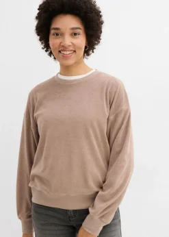 Discount Camiseta de manga larga de felpa Mujer Básicos|Camisetas
