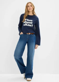 Camiseta de manga larga de algodón pesado Mujer Camisetas