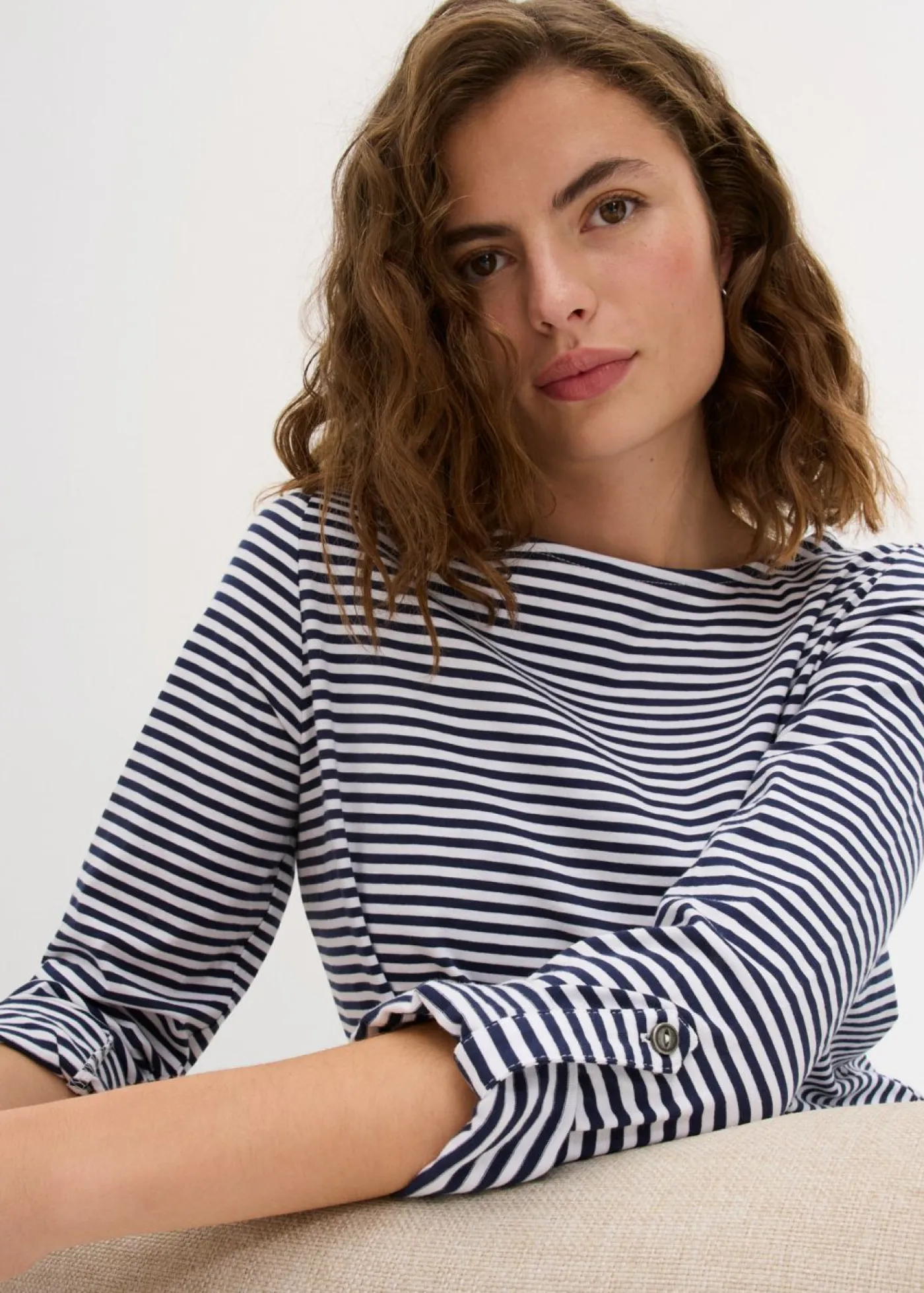 Discount Camiseta de manga larga de algodón puro Mujer Camisetas|Novedades