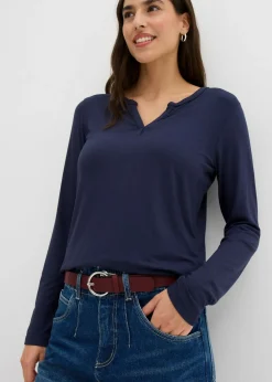 Hot Camiseta de manga larga de suave mezcla de viscosa Mujer Camisetas