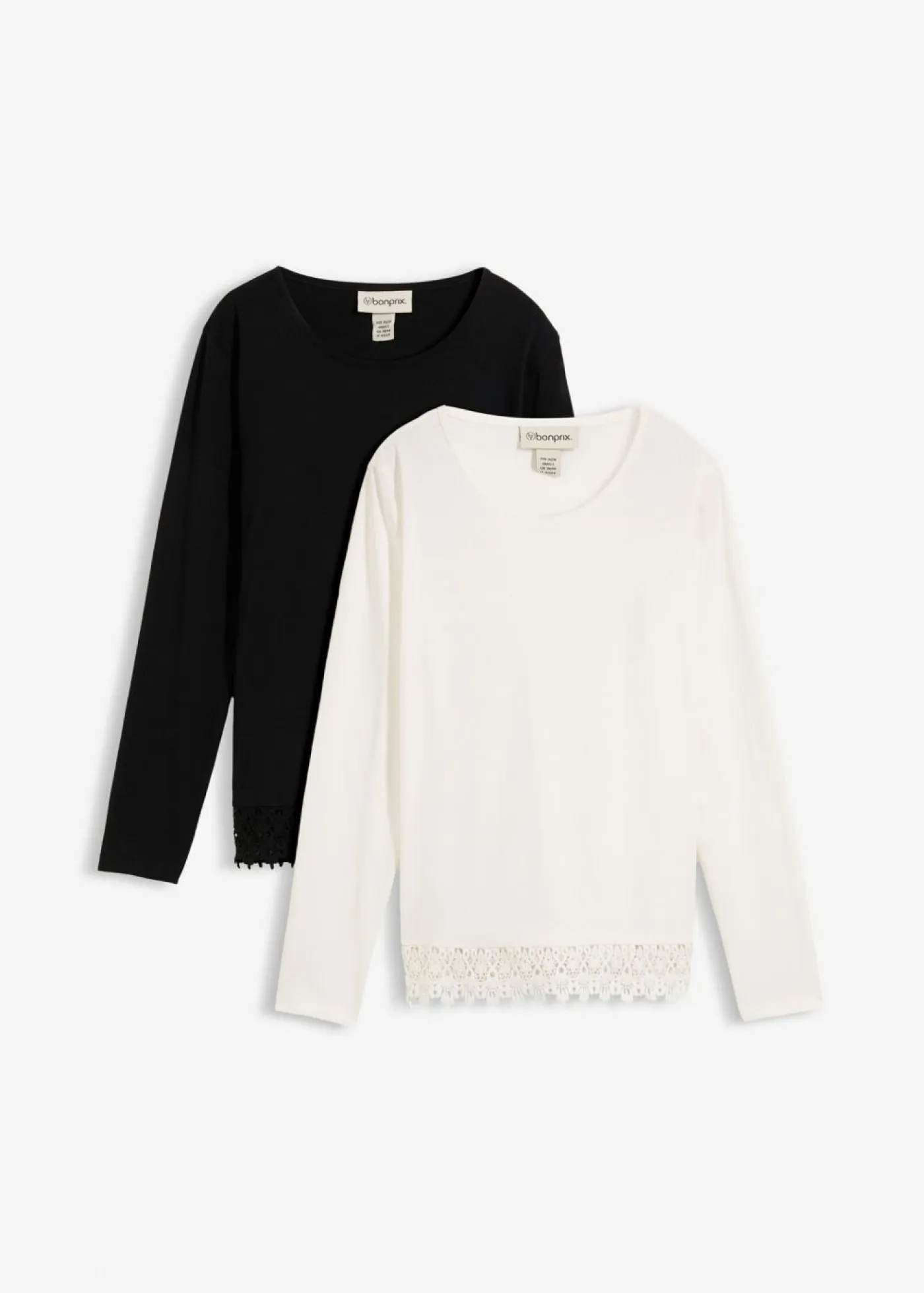 Online Camiseta de manga larga de algodón puro (2 unidades) Mujer Camisetas|Novedades