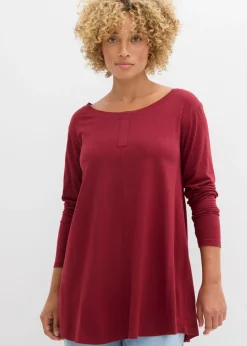 Outlet Camiseta de manga larga de mezcla de viscosa y algodón Mujer Camisetas