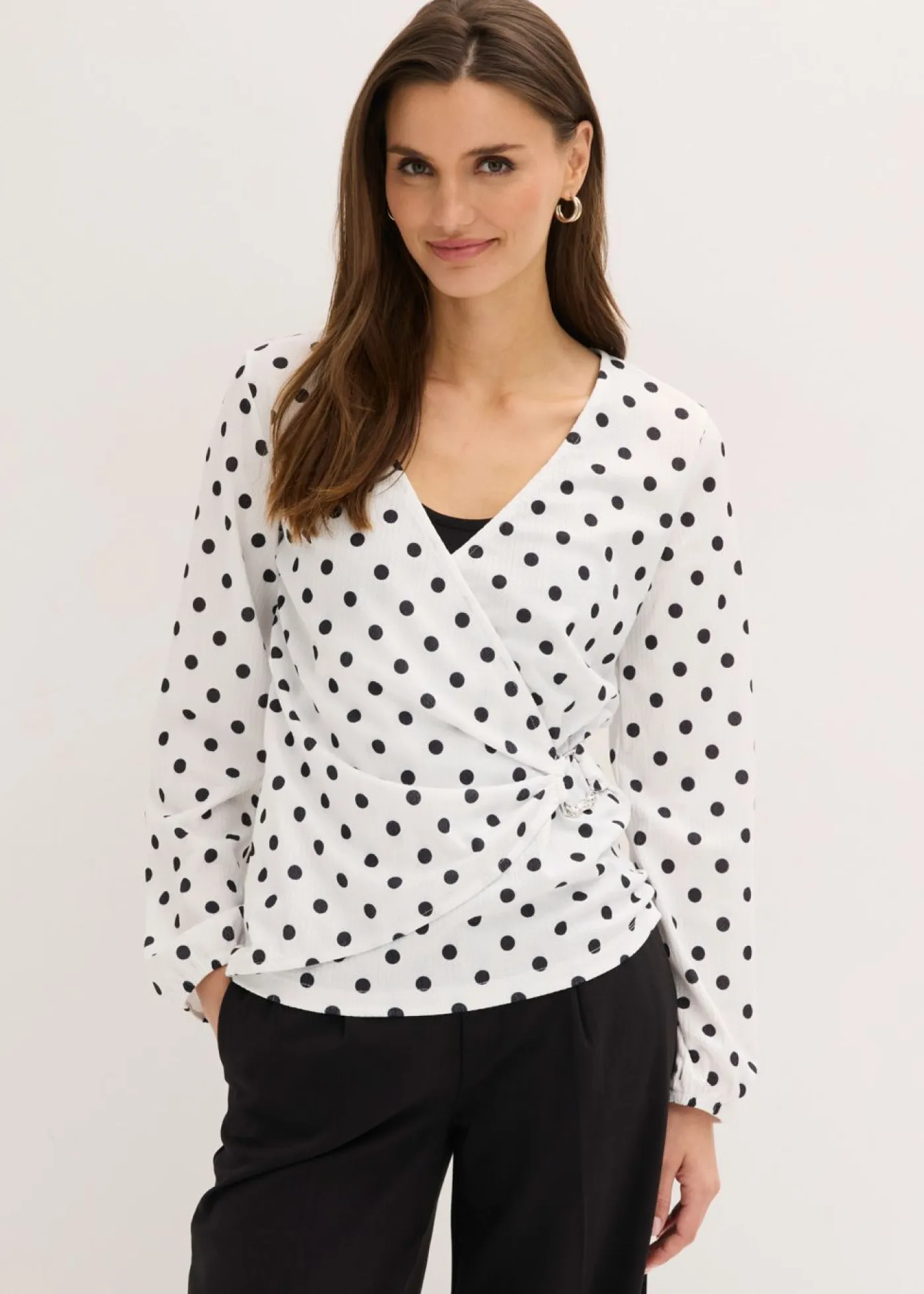Hot Camiseta de manga larga de punto estructurado Mujer Camisetas