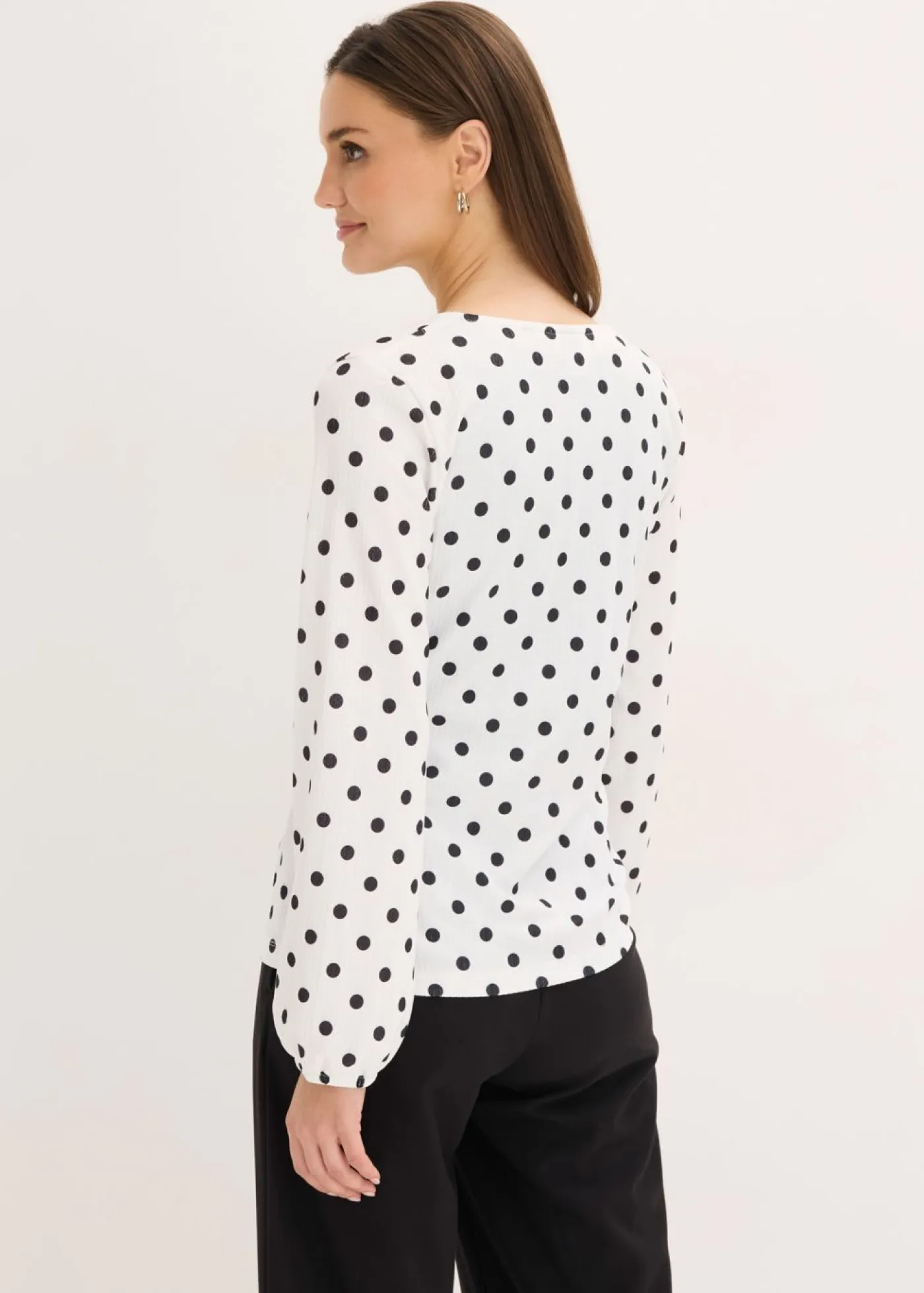 Hot Camiseta de manga larga de punto estructurado Mujer Camisetas
