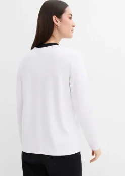 Discount Camiseta de manga larga de mezcla de viscosa con cuello alto Mujer Esenciales|Camisetas