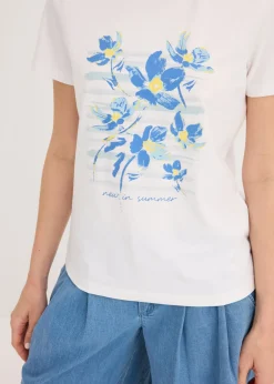 Camiseta de mezcla de algodón elástico Mujer Camisetas
