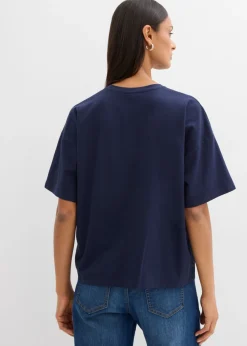 Online Camiseta de mezcla de algodón elástico Mujer Camisetas