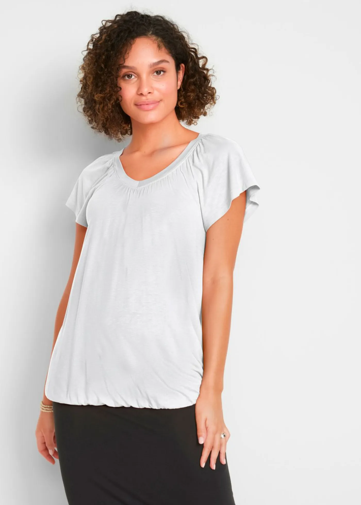Camiseta de mezcla de viscosa Mujer Camisetas|Novedades