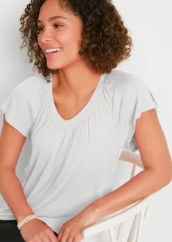 Camiseta de mezcla de viscosa Mujer Camisetas|Novedades