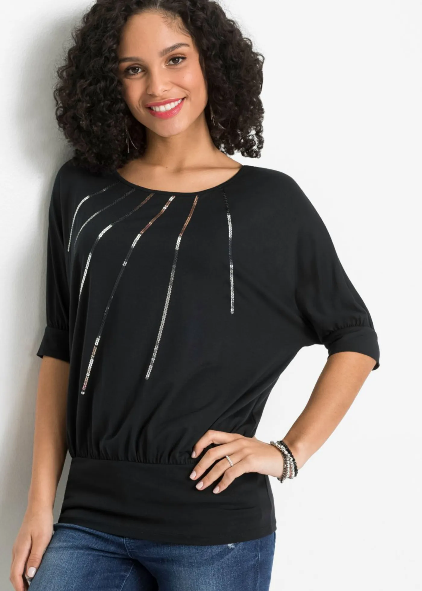 Discount Camiseta de mezcla de viscosa fluida Mujer Camisetas