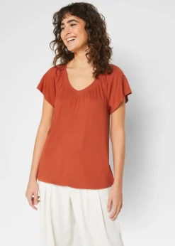 Online Camiseta de mezcla de viscosa Mujer Camisetas|Novedades