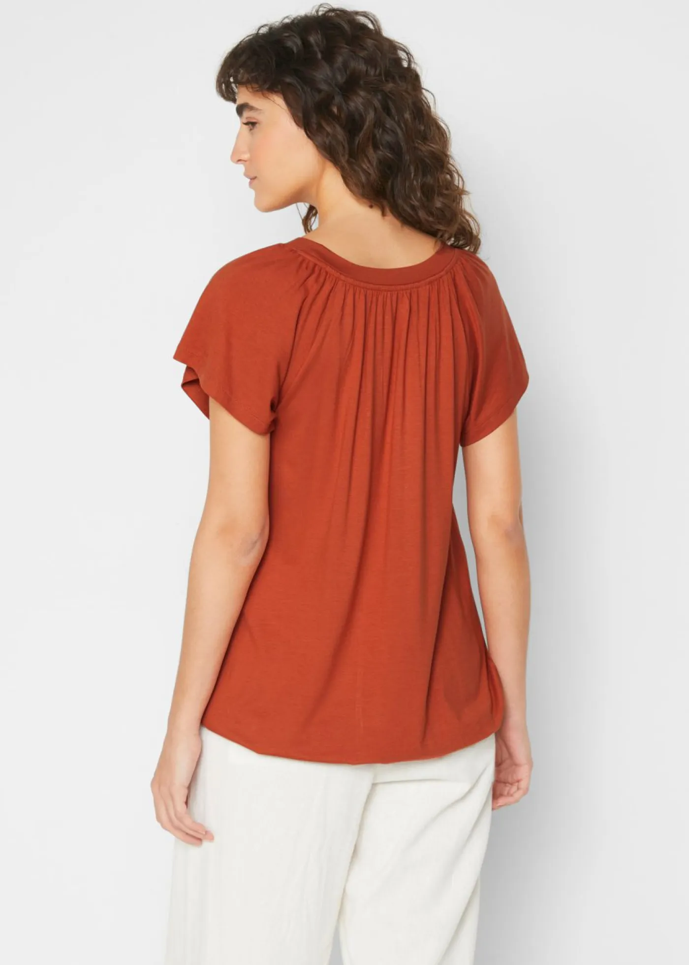 Online Camiseta de mezcla de viscosa Mujer Camisetas|Novedades