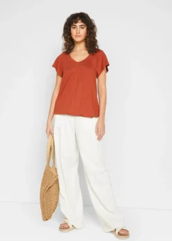 Online Camiseta de mezcla de viscosa Mujer Camisetas|Novedades