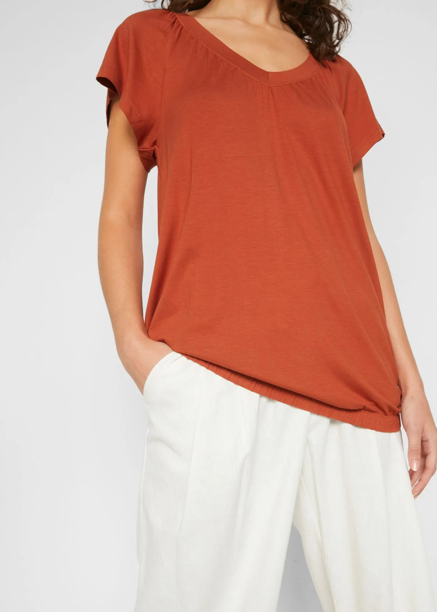 Online Camiseta de mezcla de viscosa Mujer Camisetas|Novedades
