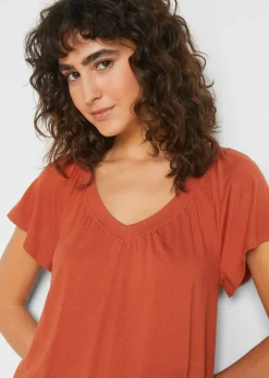 Online Camiseta de mezcla de viscosa Mujer Camisetas|Novedades