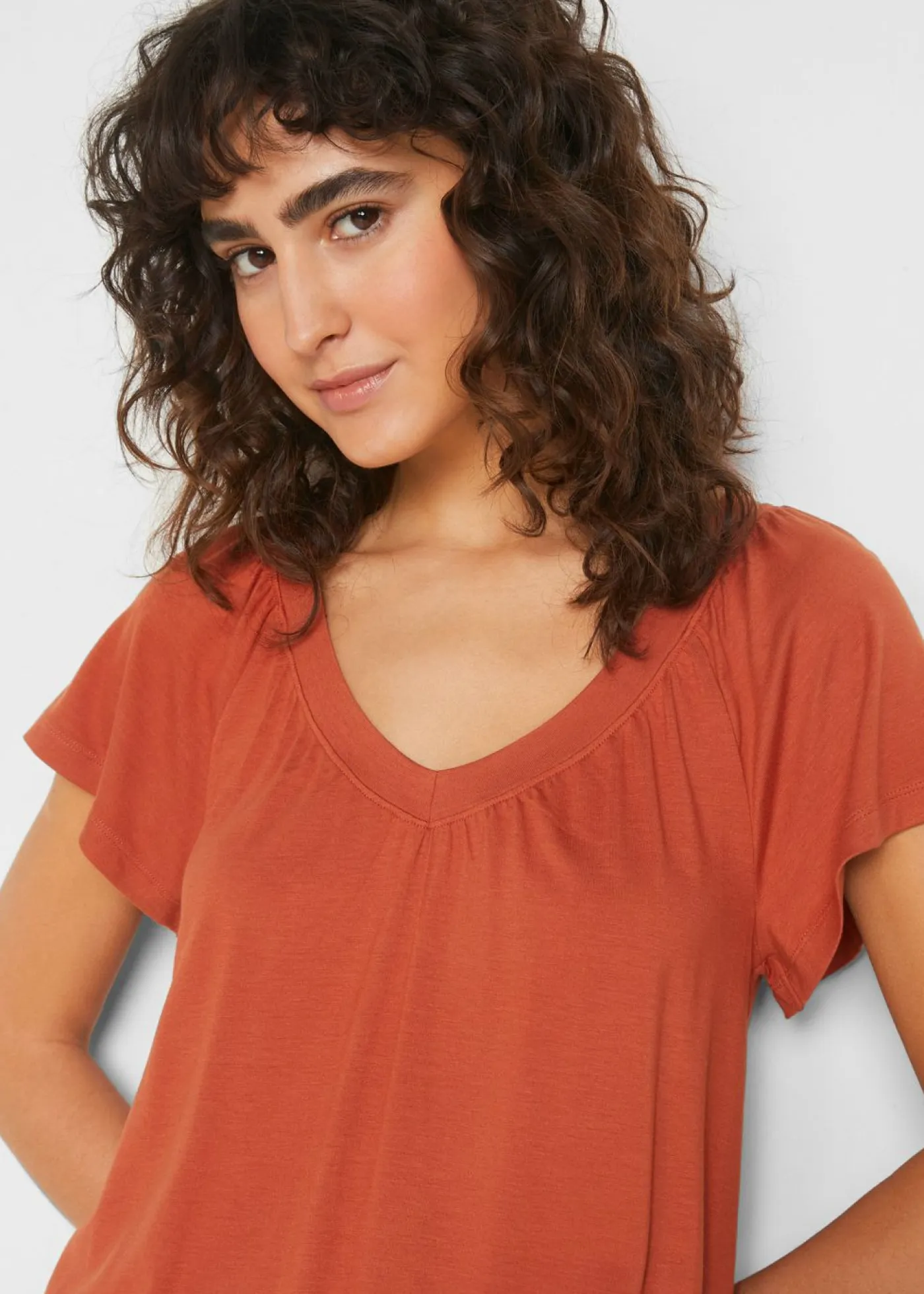 Online Camiseta de mezcla de viscosa Mujer Camisetas|Novedades