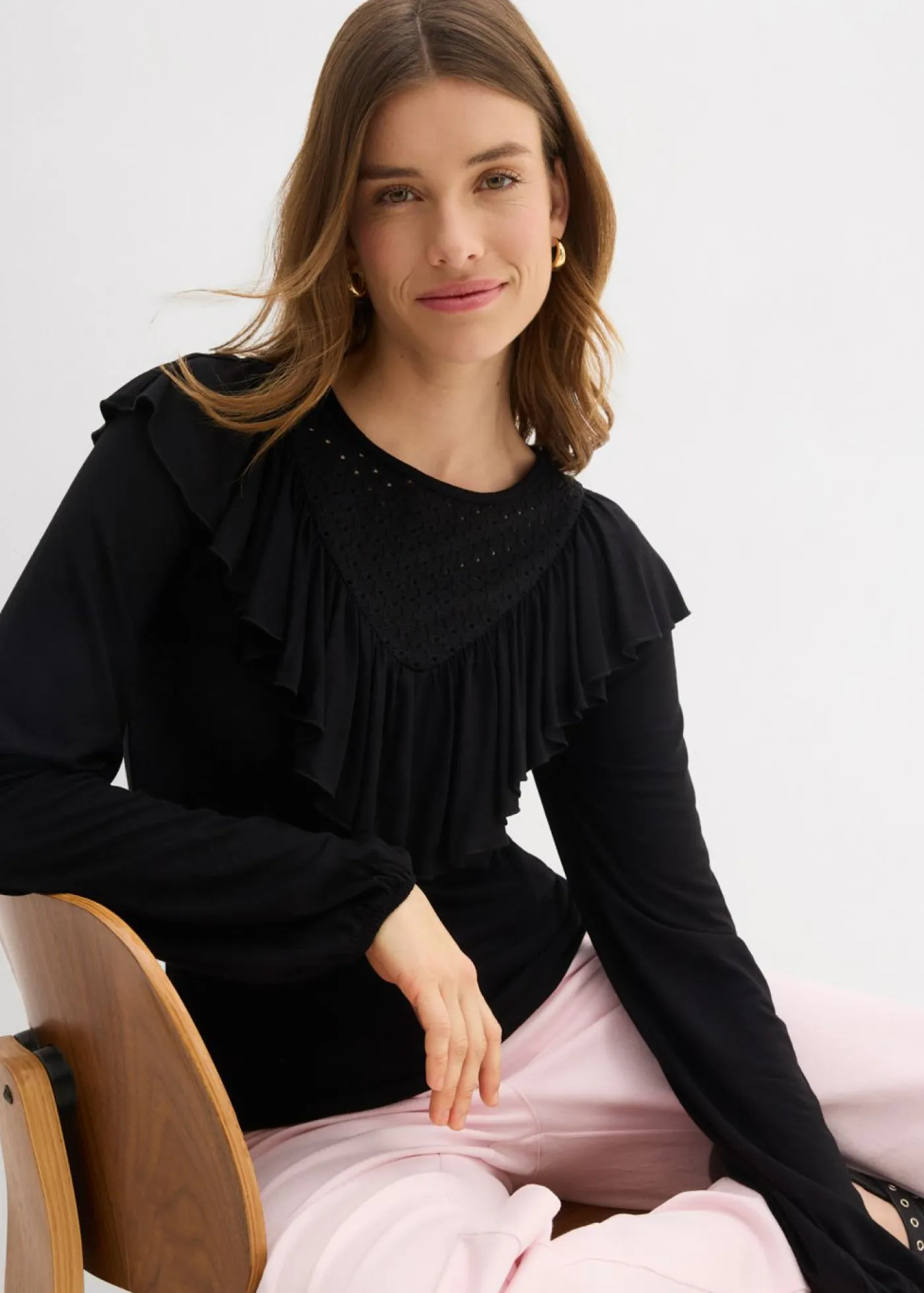 Camiseta de mezcla de viscosa Mujer Camisetas|Novedades