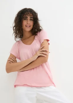 Online Camiseta de mezcla de viscosa Mujer Camisetas|Novedades