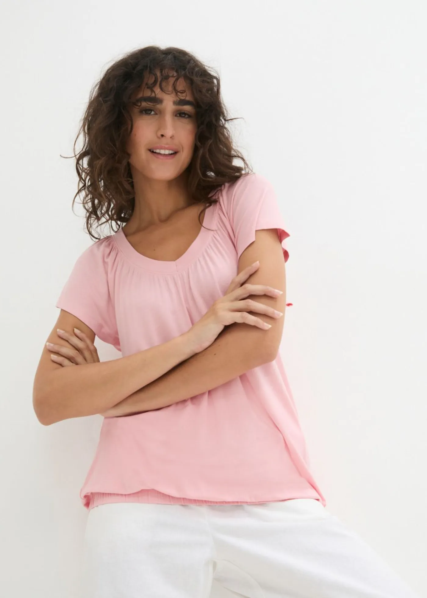 Online Camiseta de mezcla de viscosa Mujer Camisetas|Novedades