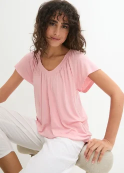 Online Camiseta de mezcla de viscosa Mujer Camisetas|Novedades