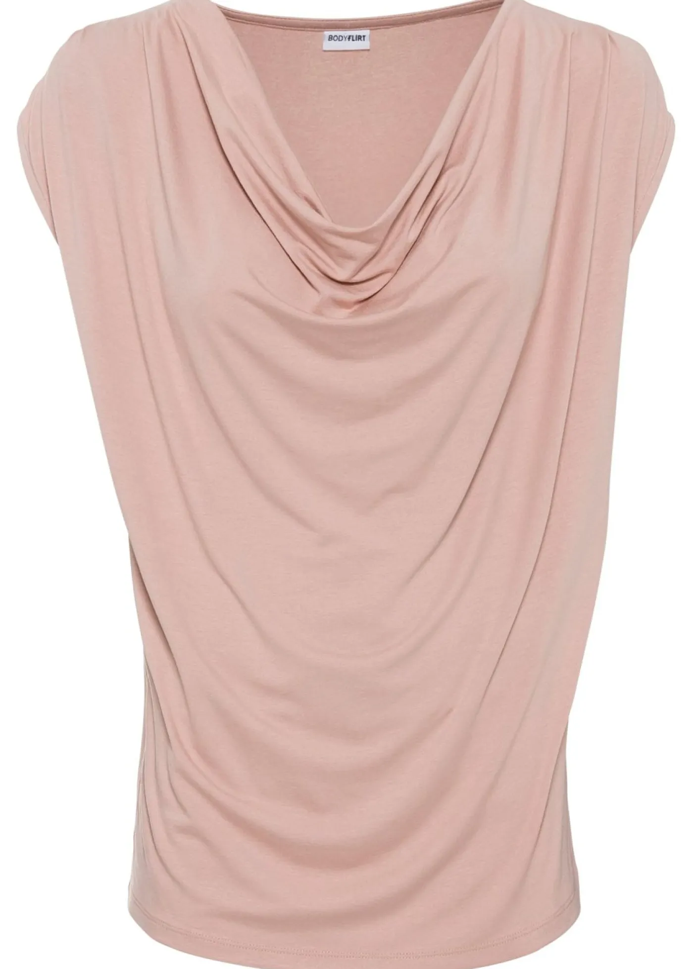 Camiseta de mezcla de viscosa con escote en cascada Mujer Camisetas