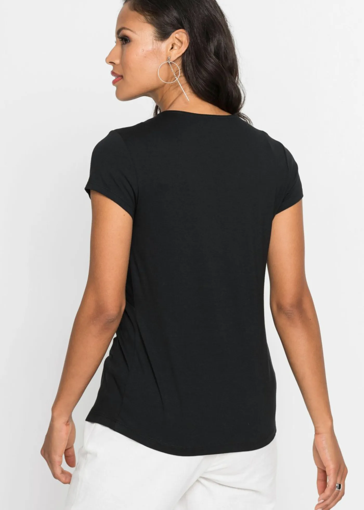 New Camiseta de mezcla de viscosa Mujer Camisetas|Novedades