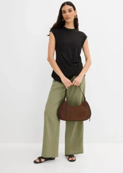 Discount Camiseta de mezcla de viscosa con dobladillo asimétrico Mujer Esenciales|Camisetas