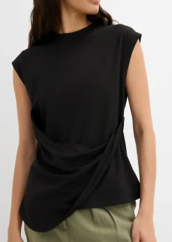 Discount Camiseta de mezcla de viscosa con dobladillo asimétrico Mujer Esenciales|Camisetas