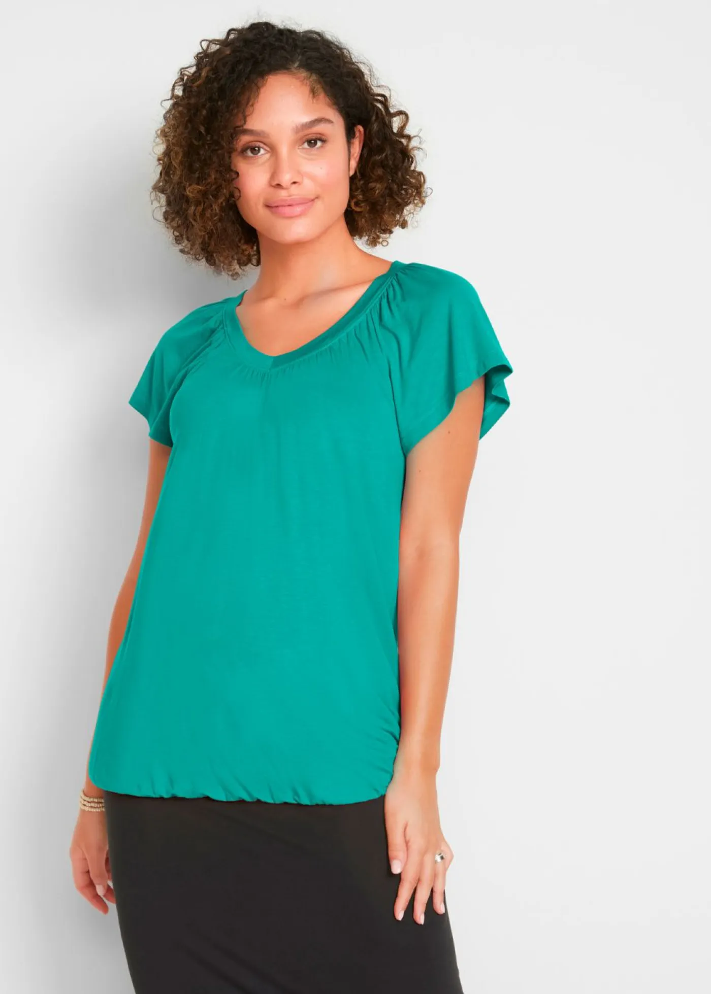 New Camiseta de mezcla de viscosa Mujer Camisetas|Novedades