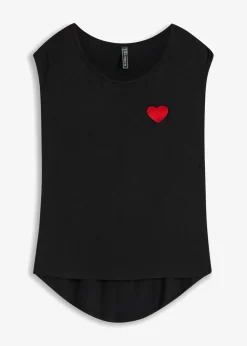 Sale Camiseta de mezcla de viscosa fluida con dobladillo asimétrico Mujer Camisetas