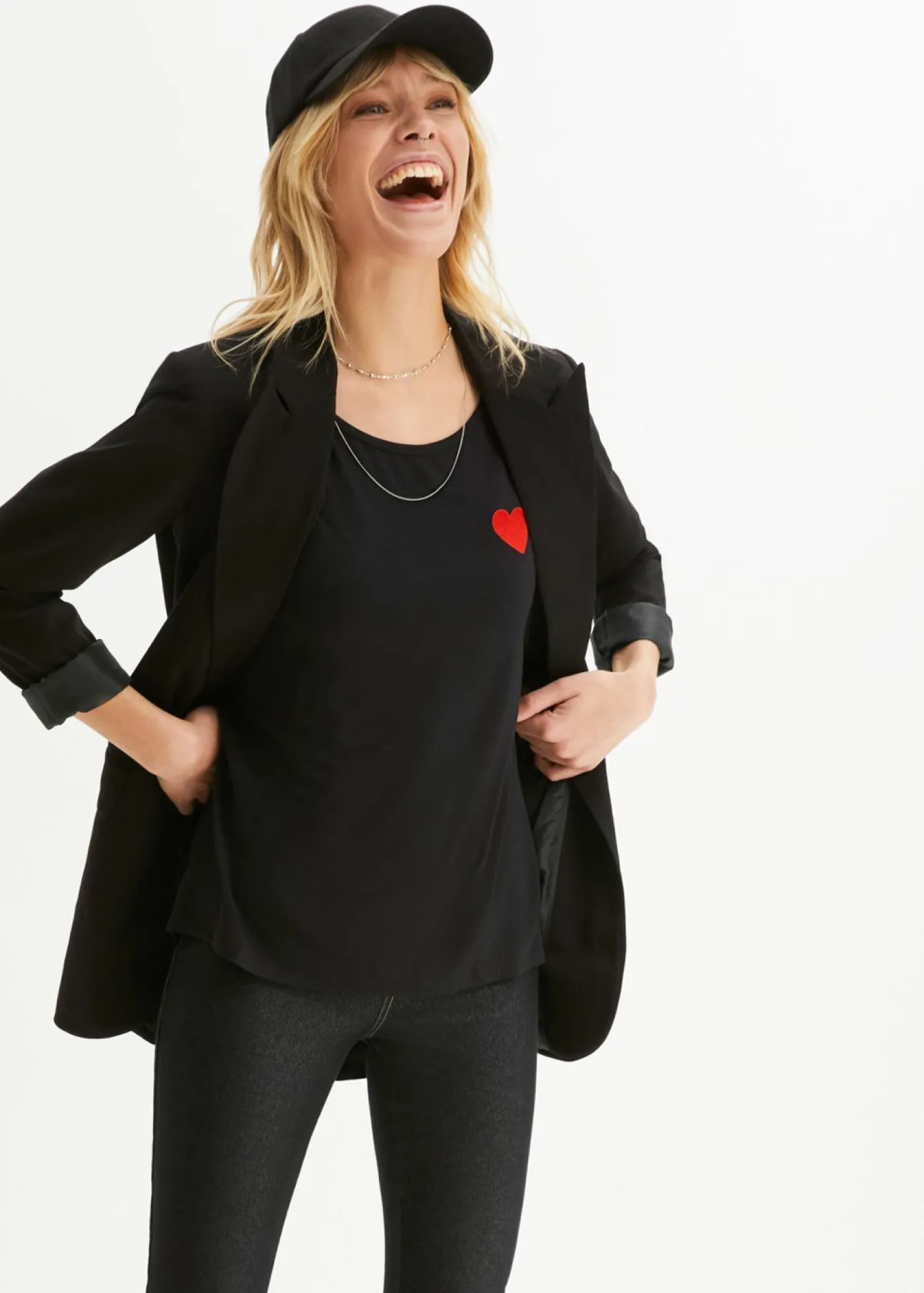 Sale Camiseta de mezcla de viscosa fluida con dobladillo asimétrico Mujer Camisetas