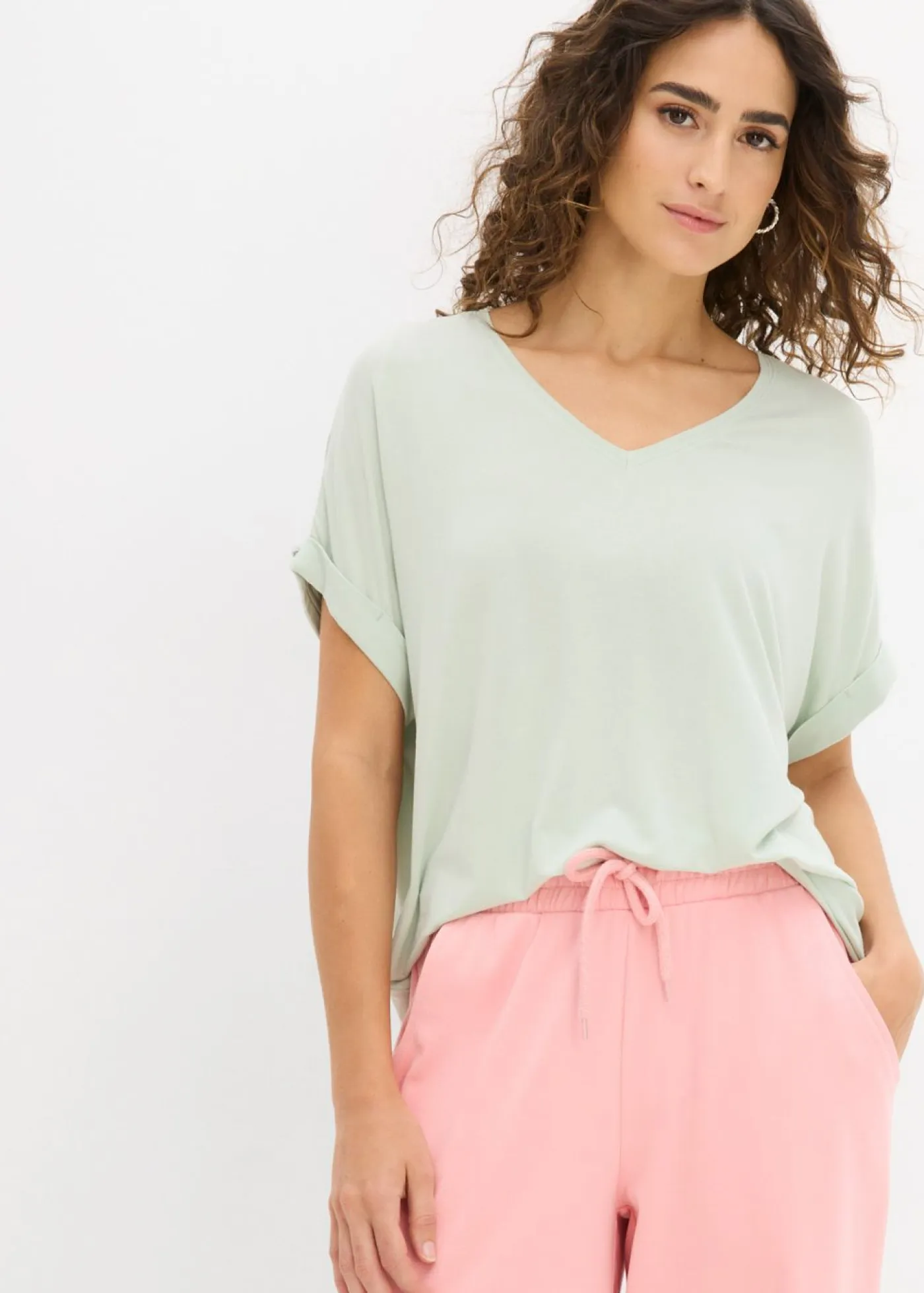 Sale Camiseta de mezcla de viscosa fluida Mujer Camisetas
