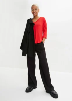 Outlet Camiseta de mezcla de viscosa fluida Mujer Camisetas|Novedades
