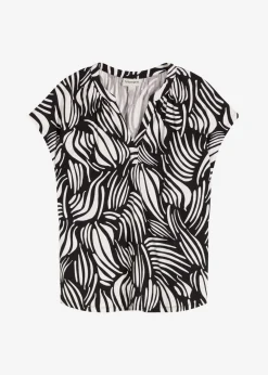 Hot Camiseta de mezcla de viscosa suave con cuello henley Mujer Camisetas