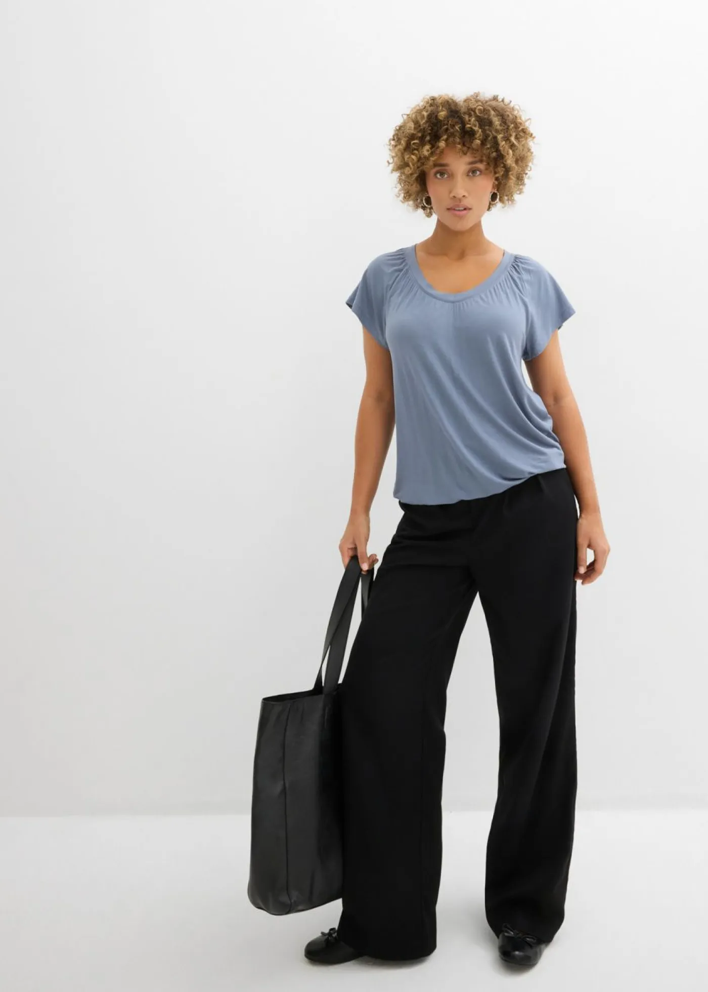 Camiseta de mezcla de viscosa Mujer Camisetas|Novedades