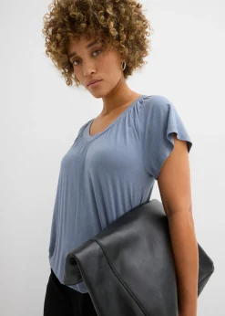 Camiseta de mezcla de viscosa Mujer Camisetas|Novedades