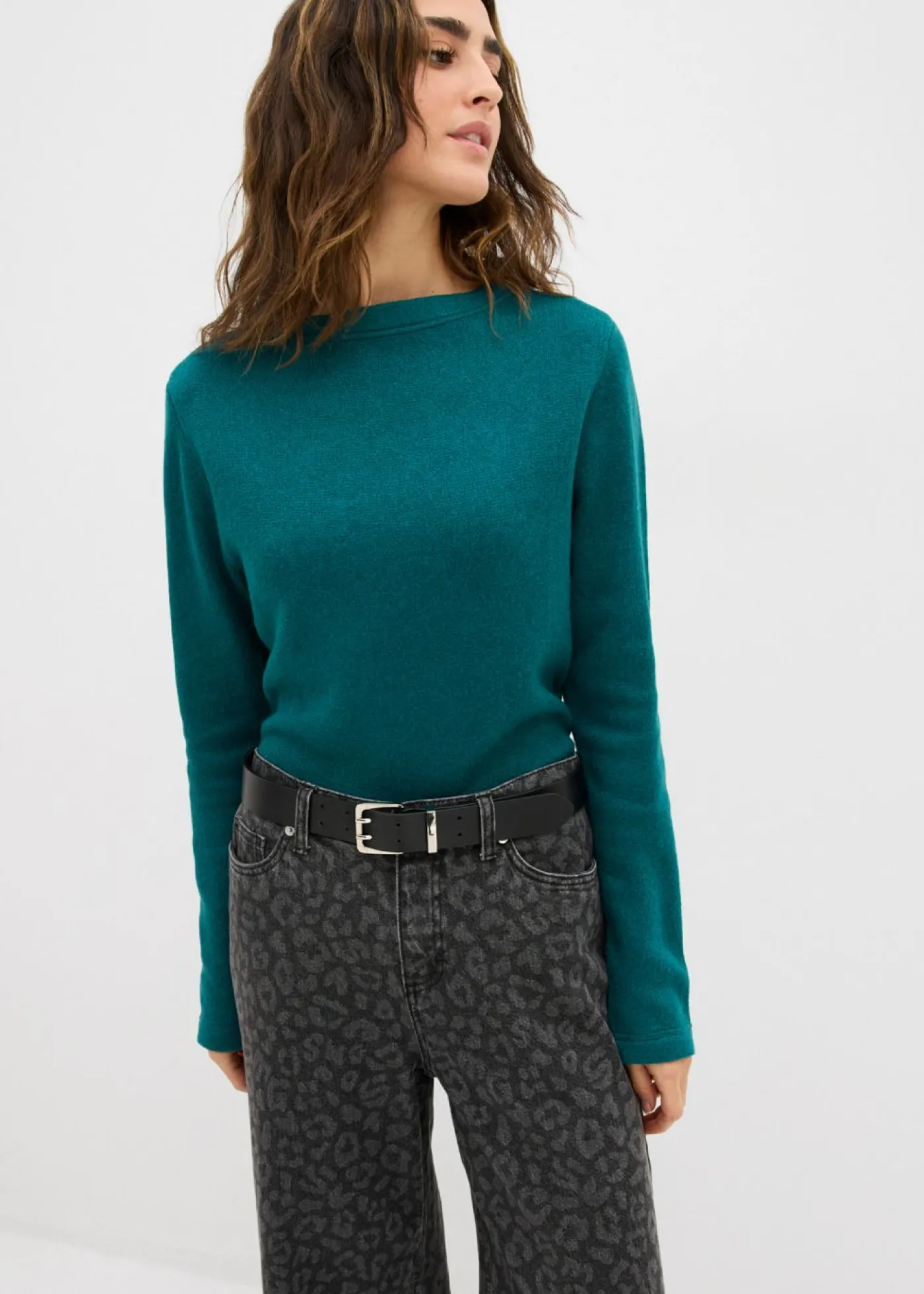 Camiseta de punto ajustada Mujer Camisetas|Ropa De Punto