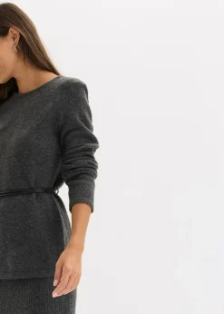 Best Camiseta de punto con contenido de lana y lazo de piel sintética Mujer Camisetas|Ropa De Punto