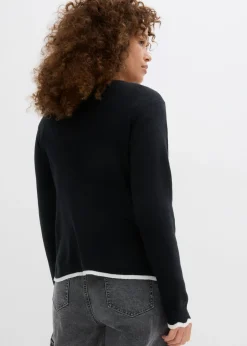 Sale Camiseta de punto con dobladillo en contraste Mujer Camisetas|Ropa De Punto
