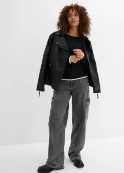 Sale Camiseta de punto con dobladillo en contraste Mujer Camisetas|Ropa De Punto