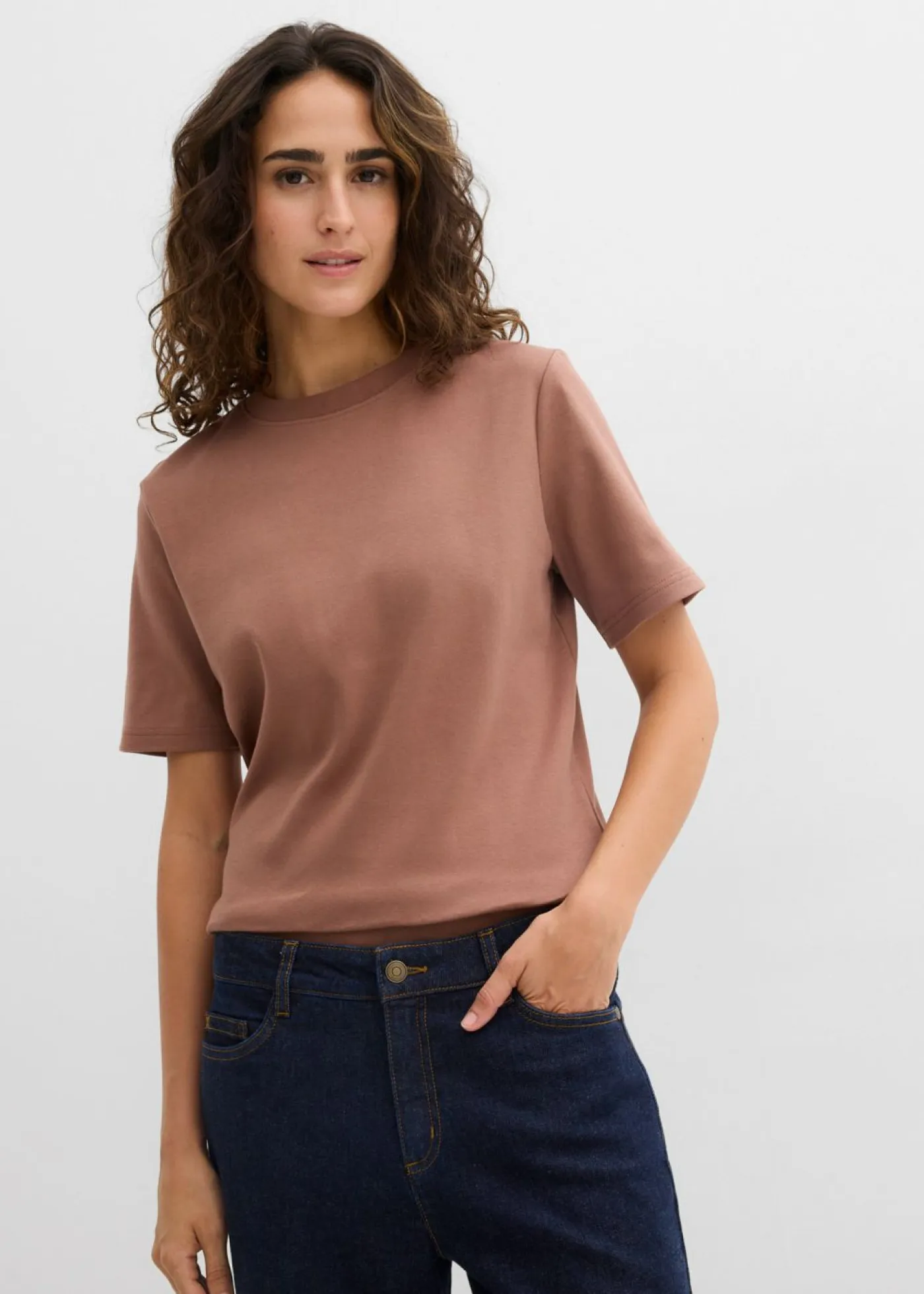 Clearance Camiseta de punto grueso de algodón orgánico puro (2 unidades) Mujer Básicos|Camisetas