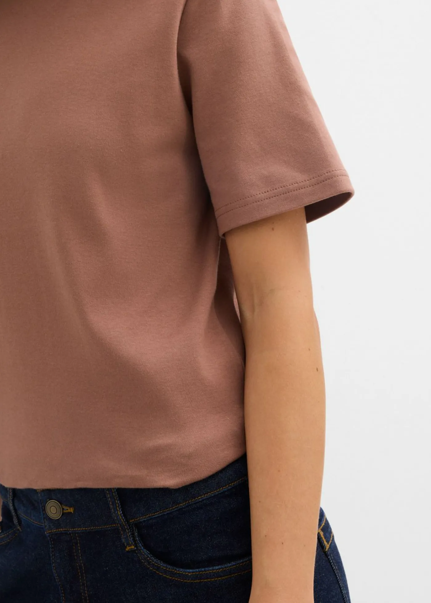 Clearance Camiseta de punto grueso de algodón orgánico puro (2 unidades) Mujer Básicos|Camisetas