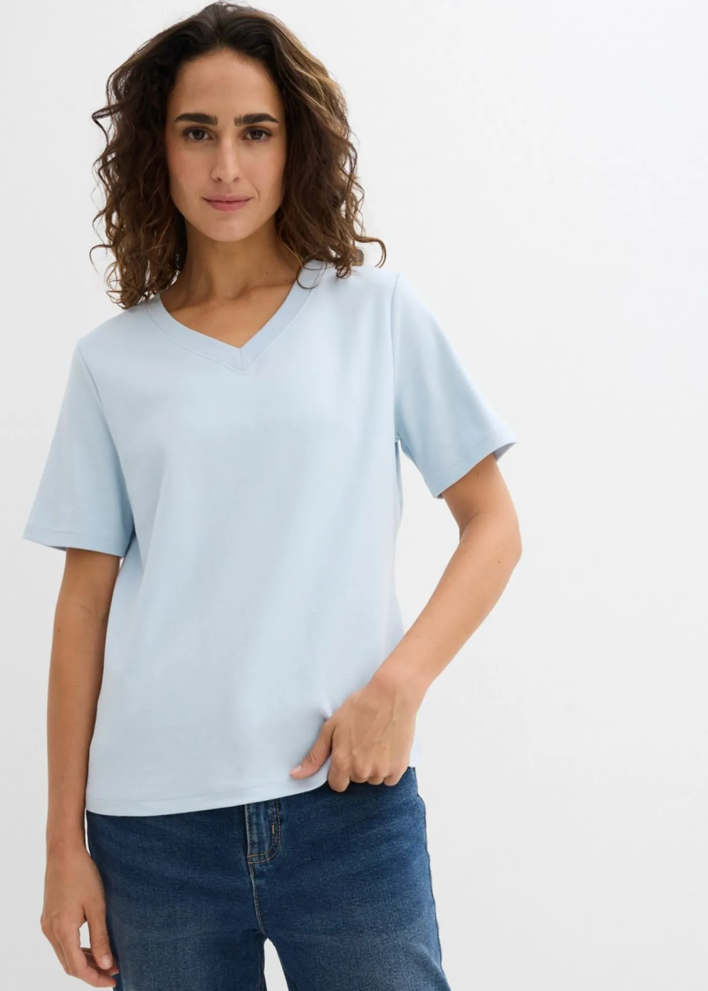Outlet Camiseta de punto grueso de algodón orgánico puro (2 unidades) Mujer Básicos|Camisetas