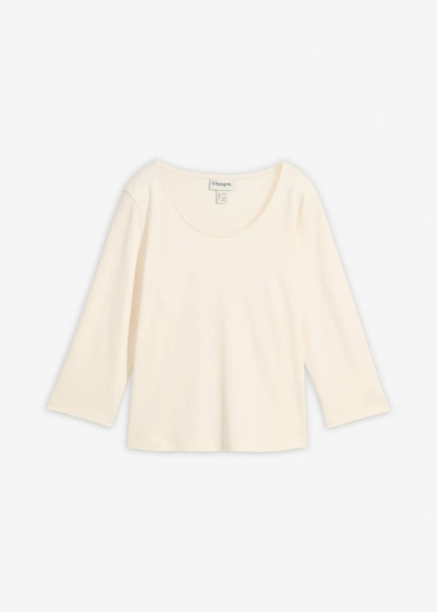 Online Camiseta de punto grueso de algodón orgánico puro con mangas 3/4 Mujer Básicos|Camisetas