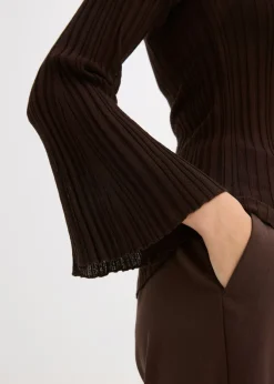 Online Camiseta de punto semitransparente Mujer Camisetas|Ropa De Punto