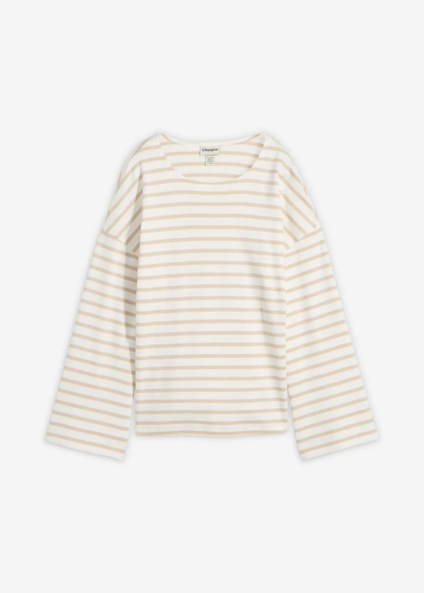 Online Camiseta de rayas de algodón orgánico con manga larga Mujer Esenciales|Camisetas