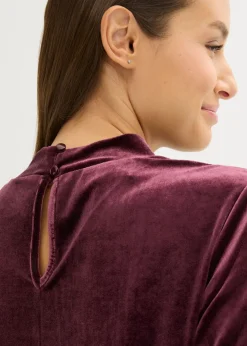 Hot Camiseta de terciopelo con encaje Mujer Camisetas